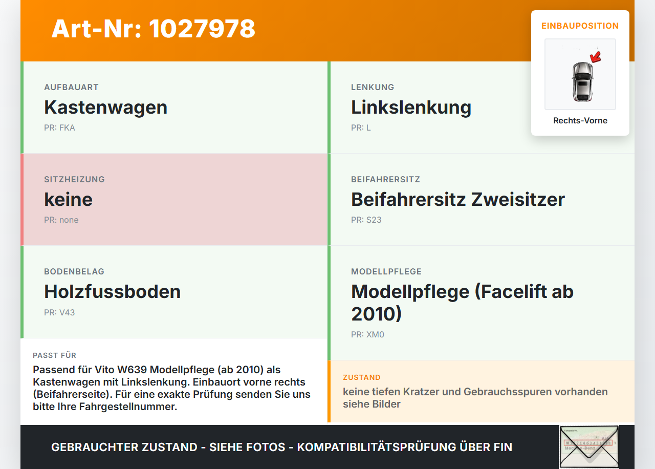 Mercedes Vito W639 10-14 Kasten Einstiegsleiste Rechts Vorne Mercedes Vito W639 10-14 26.06.2013 gebraucht Vorschau 3