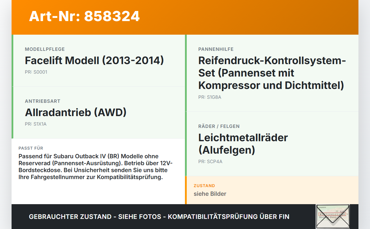 Subaru Outback 4 IV BR 13-14 Reifendruckkompressor Pannenkompressor mit Dichtmittel Subaru Outback 4 IV BR 13-14... Vorschau 3