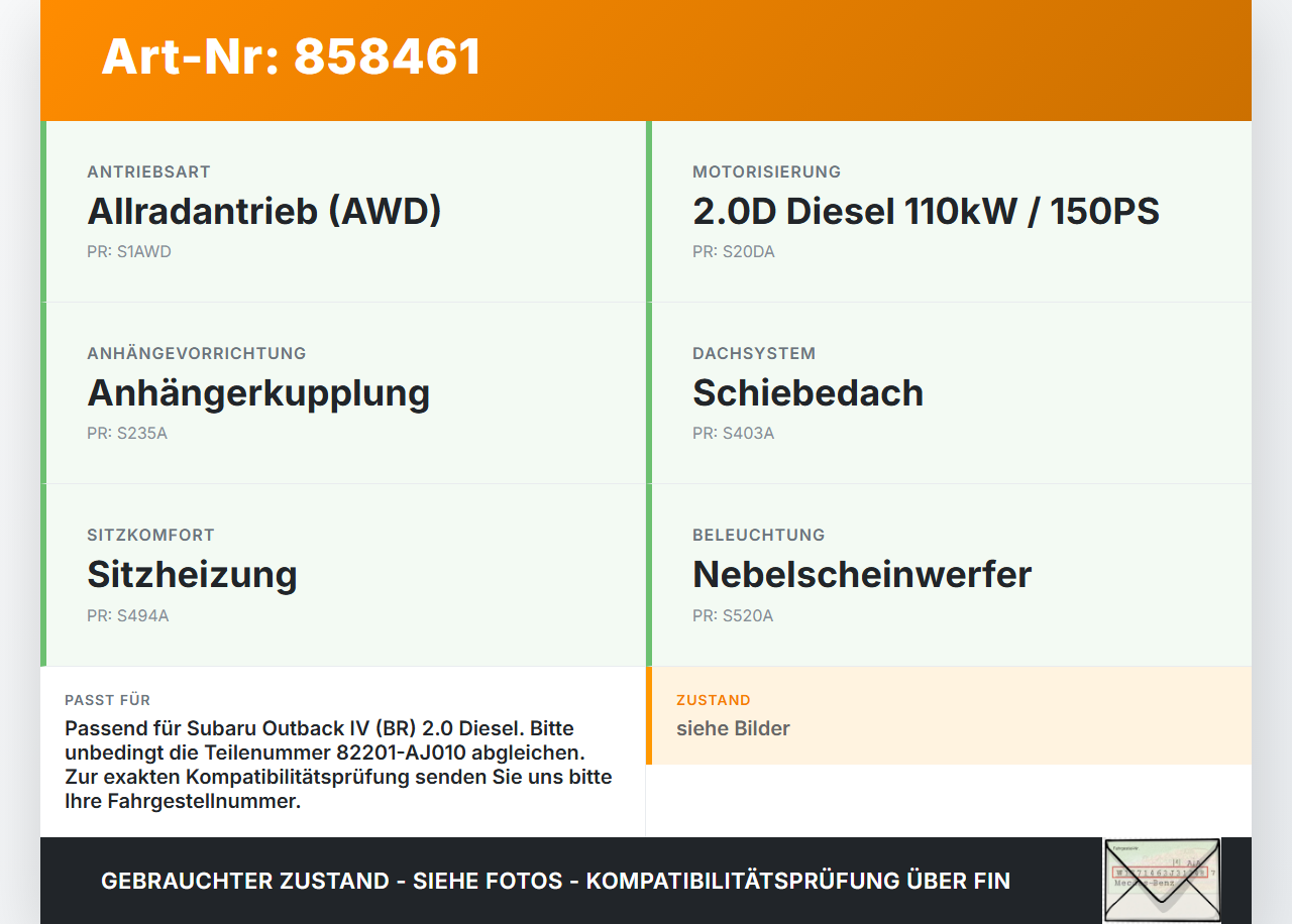 Subaru Outback 4 IV BR 13-14 2,0D 110KW Sicherungskasten Zentralelektrik Subaru Outback 4 IV BR 13-14 21.03.2014... Vorschau 3