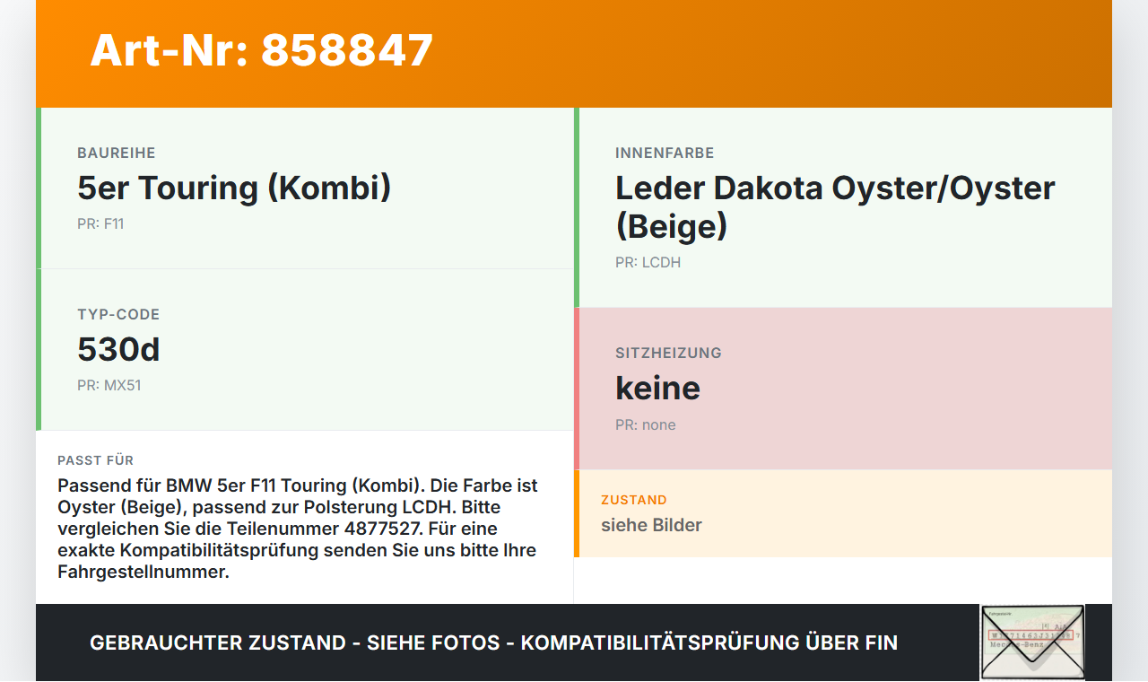 BMW F11 530d 10-13 Kombi Laderaumabdeckung Laderaumrollo Trennnetz Kombi-Netz Beige BMW F11 530d 10-13 19.11.2010... Vorschau 3