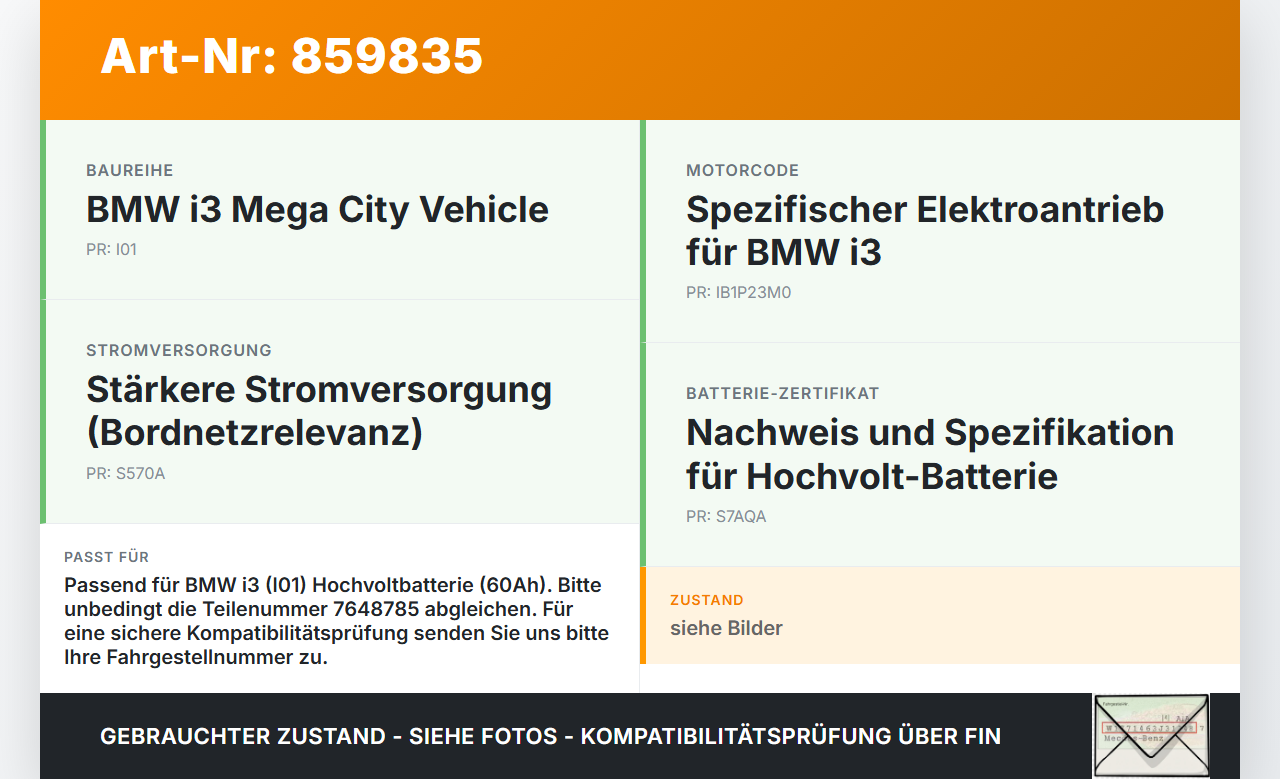 BMW I3 I01 13-17 Steuergerät ECU Modul BMS Batterie 6 Zellenüberwachungsschaltung BMW I3 I01 13-17 27.02.2015... Vorschau 3