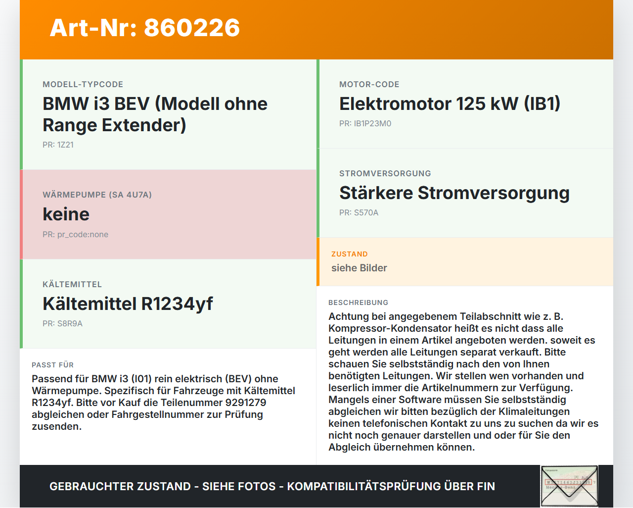 BMW I3 I01 13-17 Elektro  125KW Klimaschlauch Klimaleitung BMW I3 I01 13-17 27.02.2015 9291279 64.50-9291279-02... Vorschau 3
