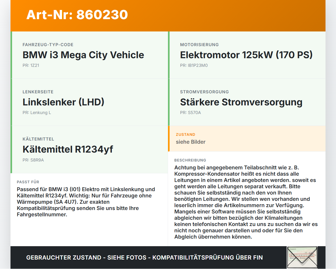 BMW I3 I01 13-17 Elektro  125KW Klimaschlauch Klimaleitung mit Drucksensor BMW I3 I01 13-17 27.02.2015 9291278... Vorschau 3