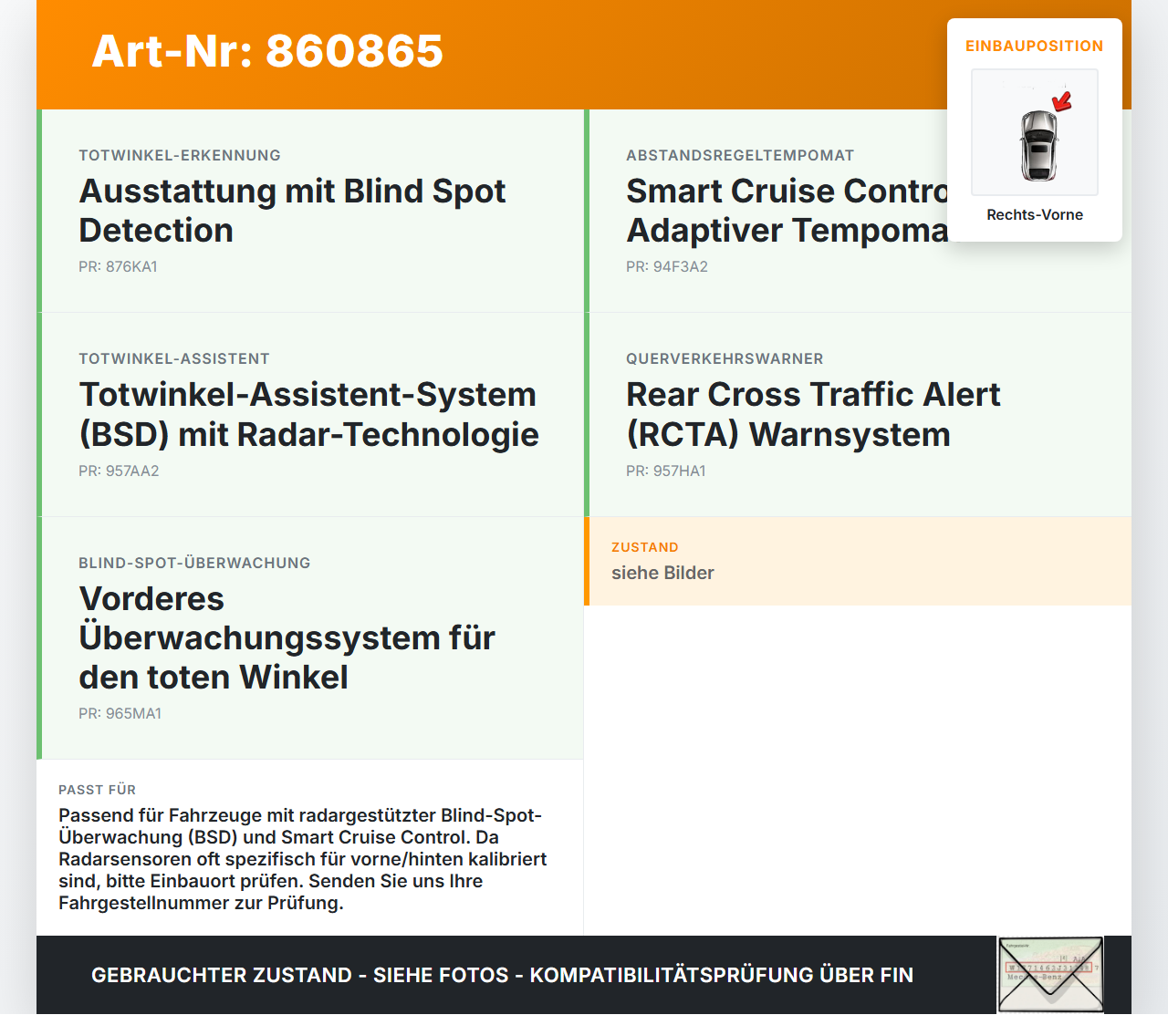 Kia Optima IV JF 15-18 Abstandssensor Radar Totwinkel Assistent Rechts Vorne Kia Optima IV JF 15-18 18.11.2016... Vorschau 3