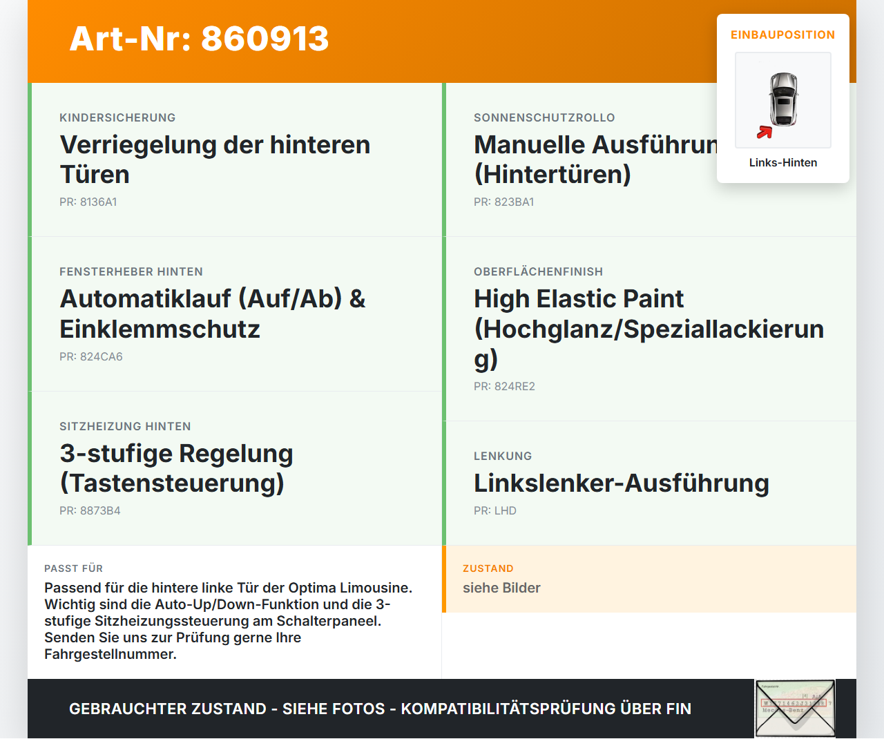 Kia Optima IV JF 15-18 Lim Fensterheberschalter Schalter Links Hinten Kia Optima IV JF 15-18 18.11.2016... Vorschau 3