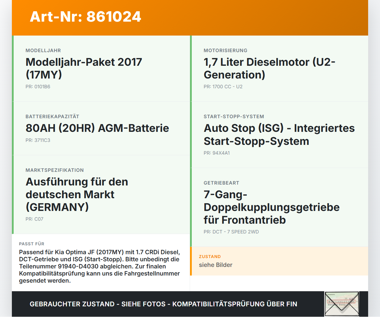 Kia Optima IV JF 15-18 CRDi 1,7 104KW Sicherungskasten Zentralelektrik Kia Optima IV JF 15-18 18.11.2016... Vorschau 3
