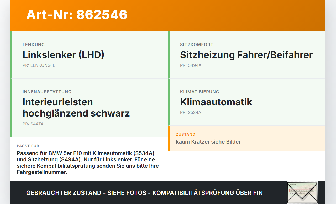 BMW F10 528i 10-13 Bedienteil Bedienelement Heizung Klimabedienteil BMW F10 528i 10-13 07.10.2011 9328425... Vorschau 3