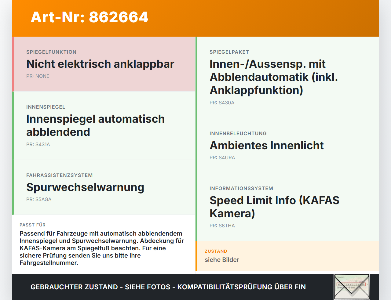 BMW F10 528i 10-13 Innenspiegel Rückspiegel Spiegel Innen BMW F10 528i 10-13 07.10.2011 9224340 51169224340... Vorschau 3