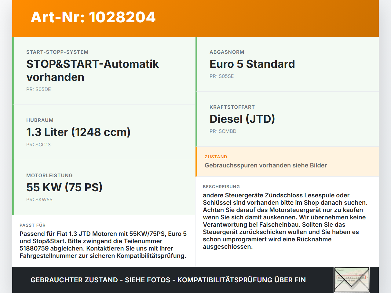 Fiat Qubo Fiorino 225 08-16 JTD 1,3 55KW Steuergerät ECU für Motor Motorsteuergerät Fiat Qubo Fiorino 225 08-16... Vorschau 3