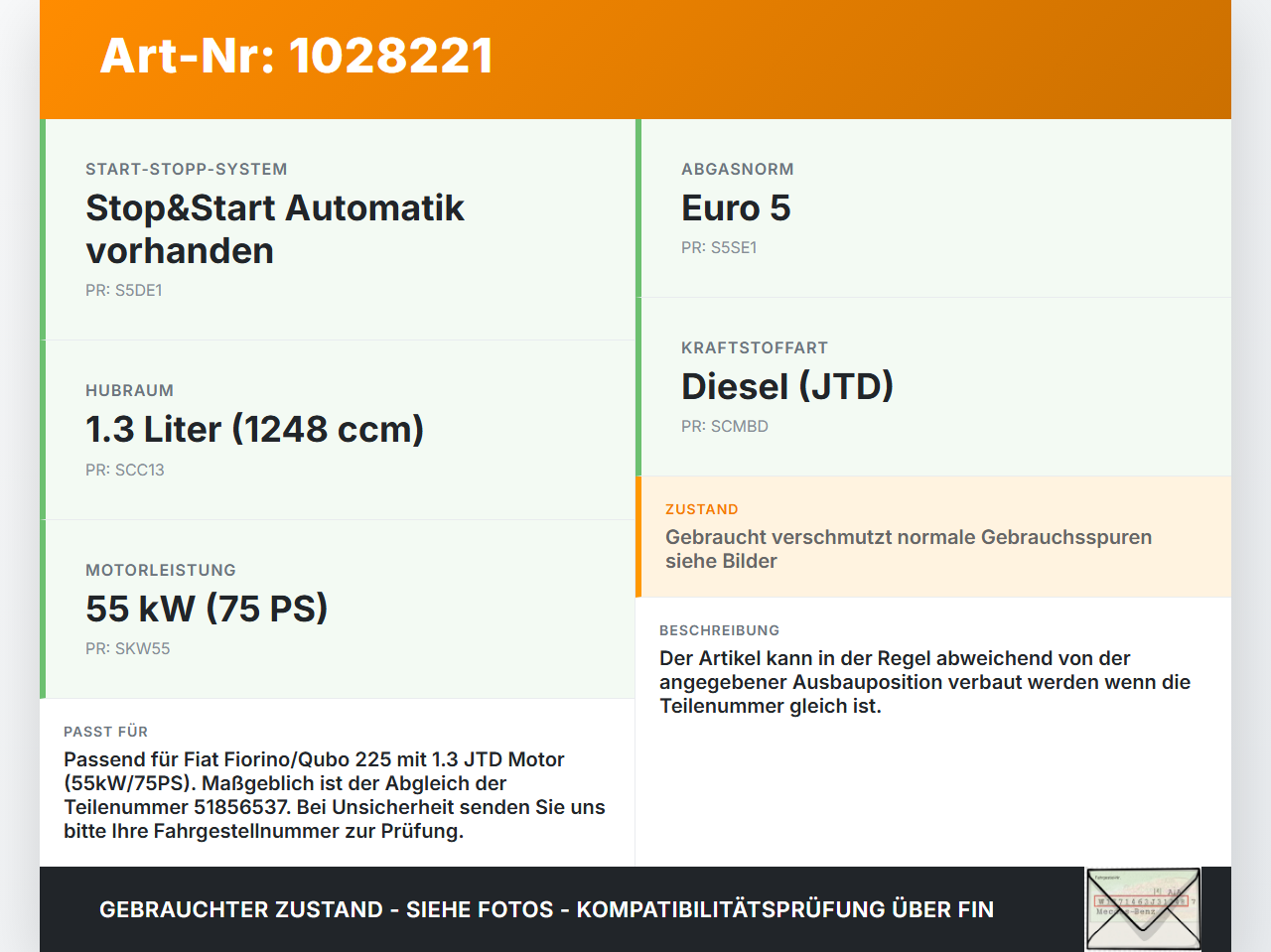 Fiat Qubo Fiorino 225 08-16 JTD 1,3 55KW Ansaugrohr Ladeluftschlauch Luftschlauch Pos.1 Fiat Qubo Fiorino 225 08-16... Vorschau 3