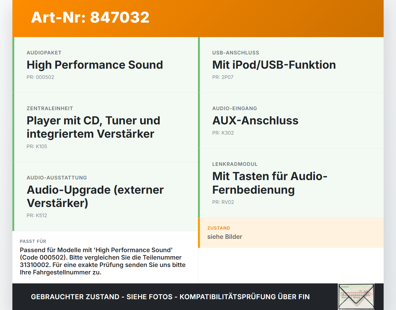 Volvo C30 06-09 Verstärker Endstufe Soundsystem Volvo C30 06-09 03.04.2009 31310002 gebraucht Vorschau 3