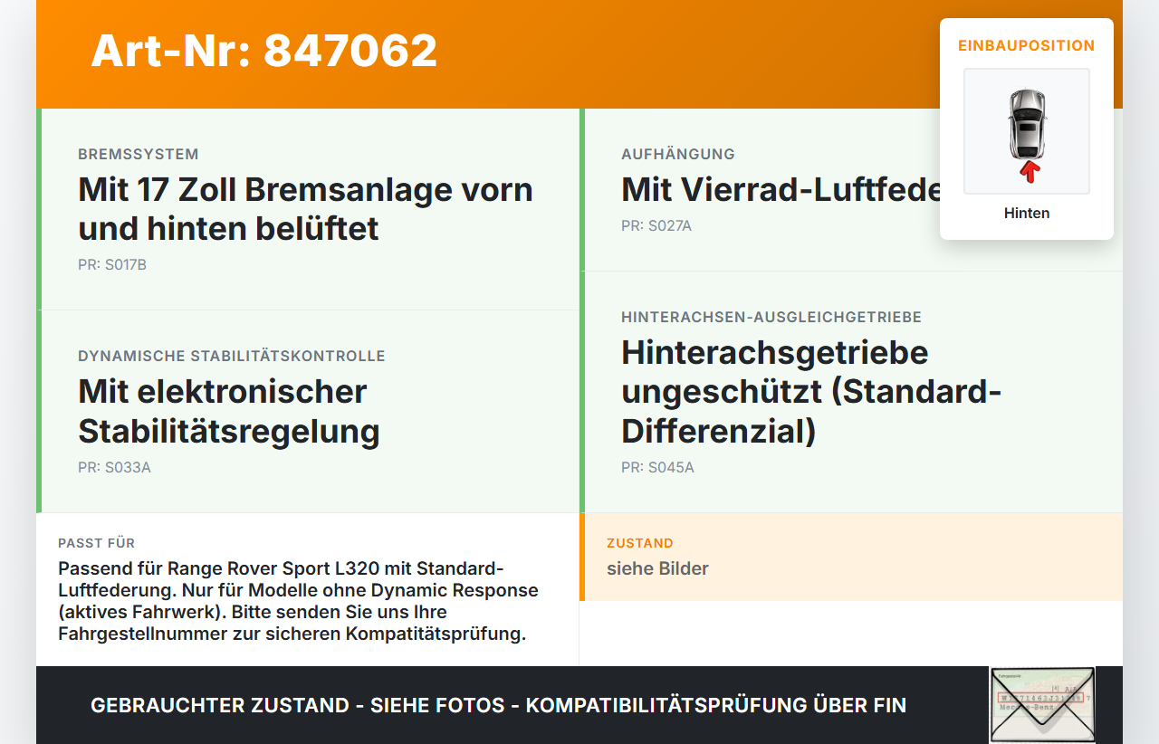 Range Rover Sport LS 05-10 Geländewagen Stabi Stabilisator Hinten Range Rover Sport LS 05-10 09.01.2006 RGB500090... Vorschau 3