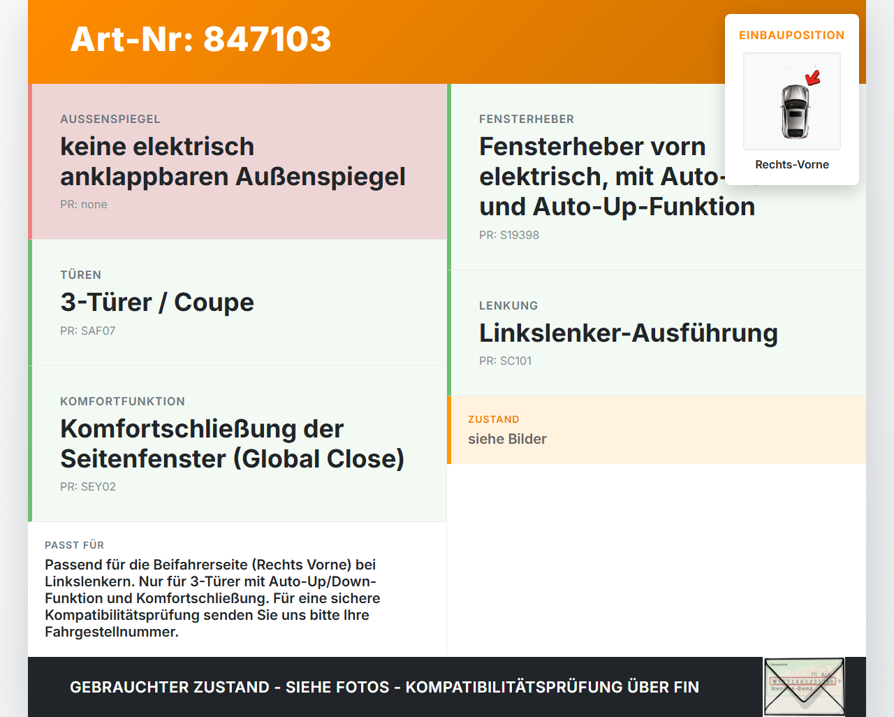 Volvo C30 06-09 3T Fensterhebermotor Rechts Vorne Volvo C30 06-09 03.04.2009 31295174AA 976595-110 979037-100 gebraucht Vorschau 3