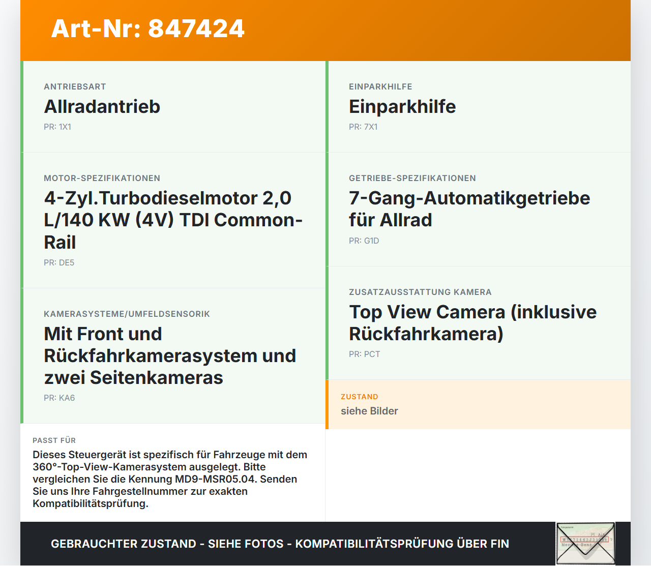 Seat Ateca KH7 16-20 Steuergerät ECU SG Seat Ateca KH7 16-20 27.06.2017 0CQ907554J 39170000 MD9-MSR05.04 gebraucht Vorschau 3