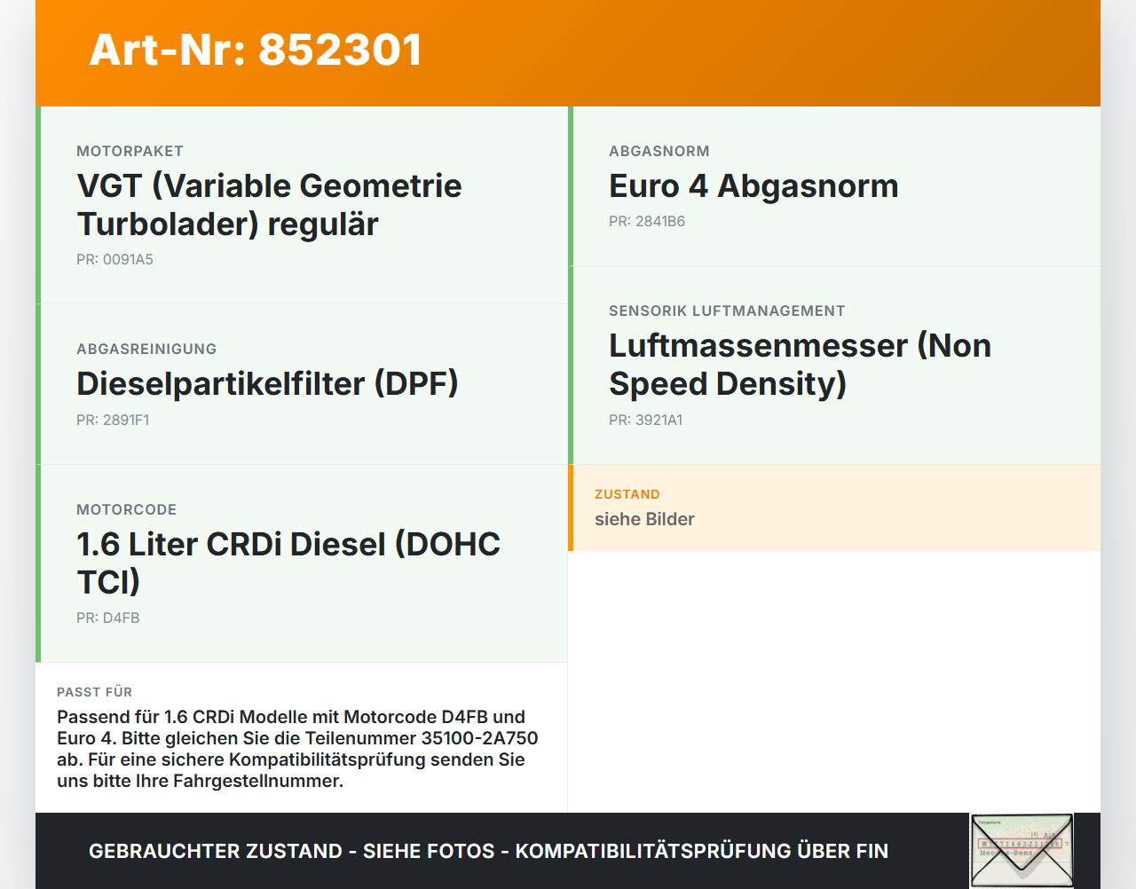 KIA Ceed 07-12 CRDI 1,6 85KW D4FB R73D Drosselklappe KIA Ceed 07-12 14.12.2007 351002A750 35100-2A750 5WY9101A gebraucht Vorschau 3