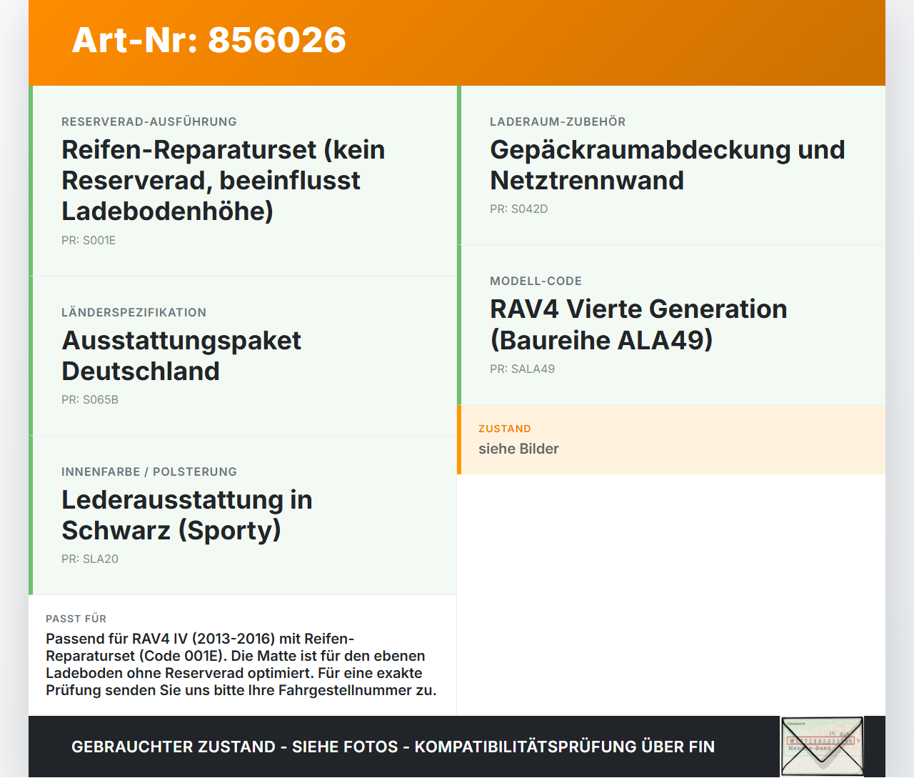 Toyota RAV4 IV 13-16 Orig. Kofferraummatte Kofferraum Gummimatte Toyota RAV4 IV 13-16 04.07.2014 gebraucht Vorschau 3