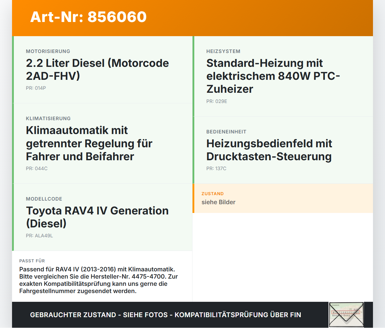 Toyota RAV4 IV 13-16 Expansionsventil für Klima Toyota RAV4 IV 13-16 04.07.2014 4475-4700 gebraucht Vorschau 3