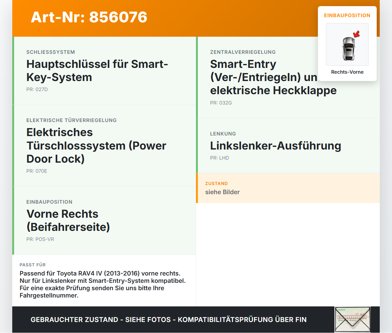 Toyota RAV4 IV 13-16 Türschloss m. ZV Stellmotor Rechts Vorne Toyota RAV4 IV 13-16 04.07.2014 6904042241 4050903... Vorschau 3