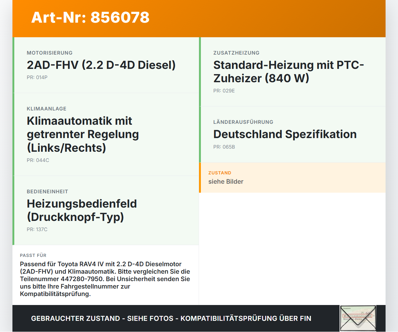 Toyota RAV4 IV 13-16 2.2 D-4D 110KW Klimakompressor Klima Kompressor Toyota RAV4 IV 13-16 04.07.2014 8831042370... Vorschau 3