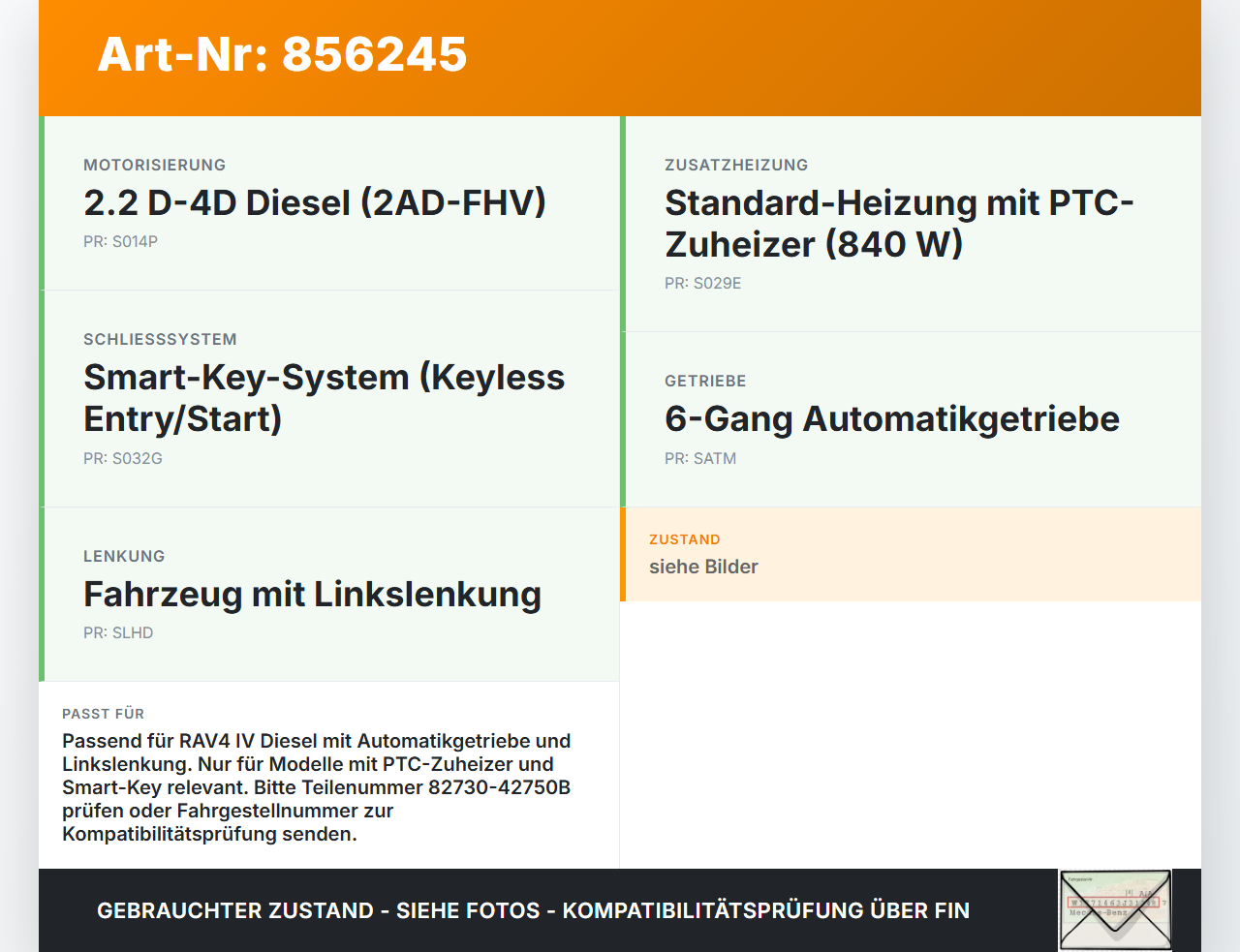 Toyota RAV4 IV 13-16 2.2 D-4D 110KW Sicherungskasten Zentralelektrik Toyota RAV4 IV 13-16 04.07.2014 8273042750... Vorschau 3