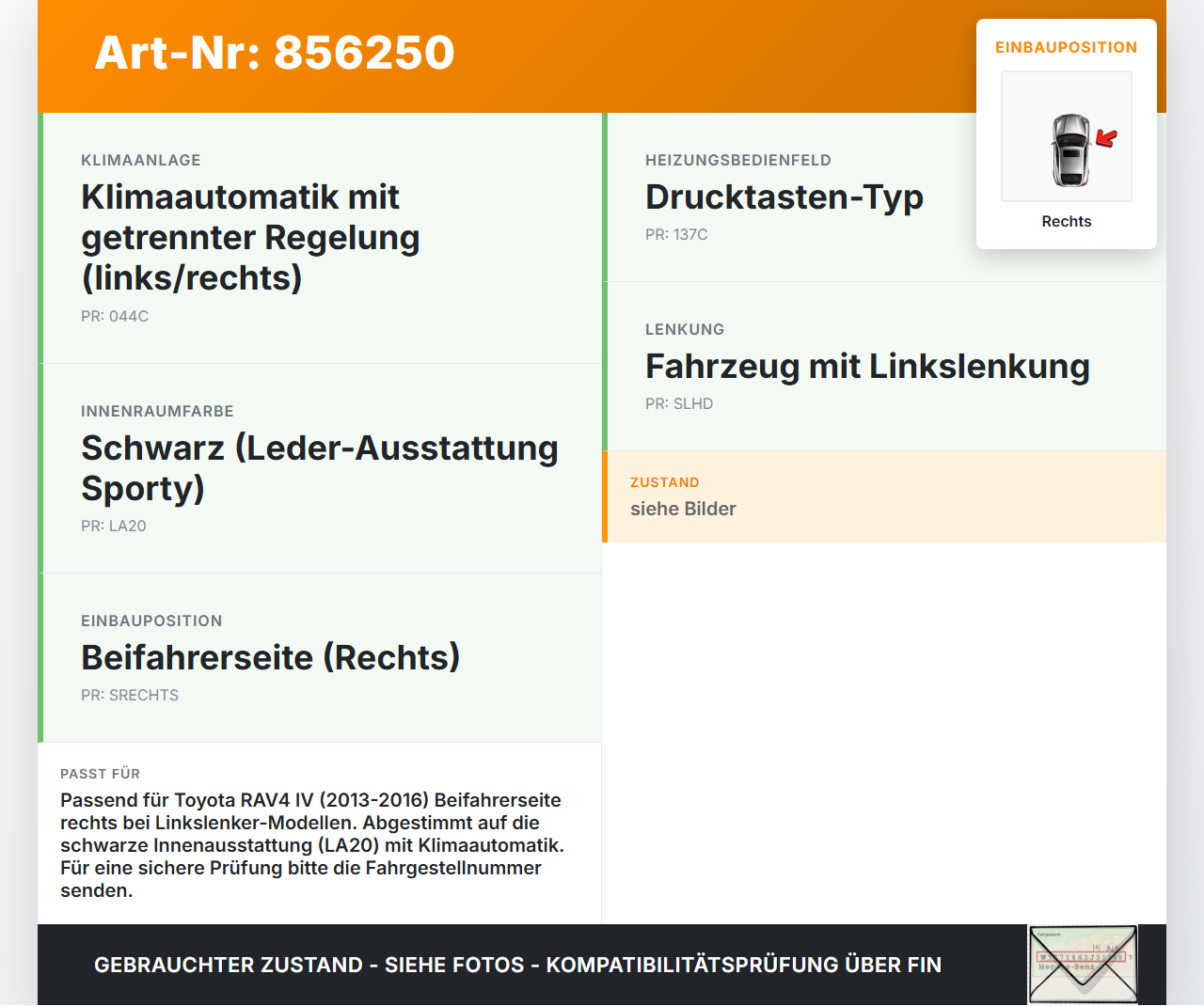 Toyota RAV4 IV 13-16 Luftdusche Luftdüse Rechts Toyota RAV4 IV 13-16 04.07.2014 gebraucht Vorschau 3