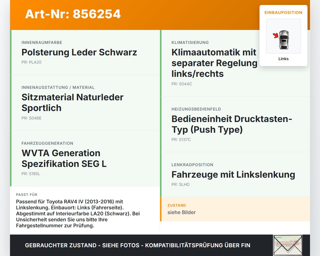 Toyota RAV4 IV 13-16 Luftdusche Luftdüse Links Toyota RAV4 IV 13-16 04.07.2014 gebraucht Vorschau 3