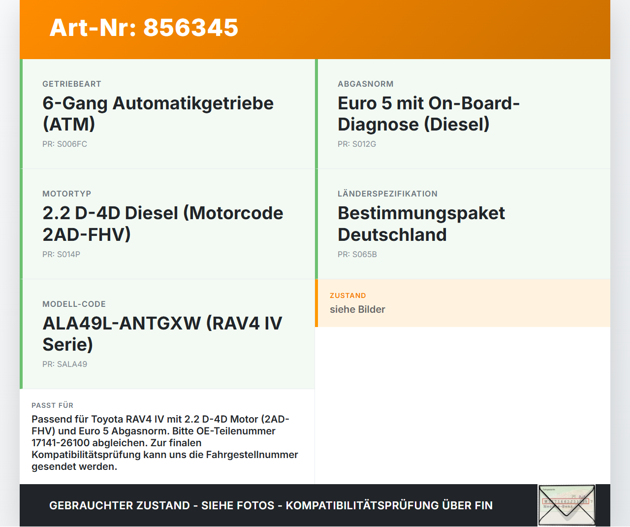 Toyota RAV4 IV 13-16 2.2 D-4D 110KW 2ADFHV Abgaskrümmer Toyota RAV4 IV 13-16 04.07.2014  17141-26100 17141-0R010... Vorschau 3