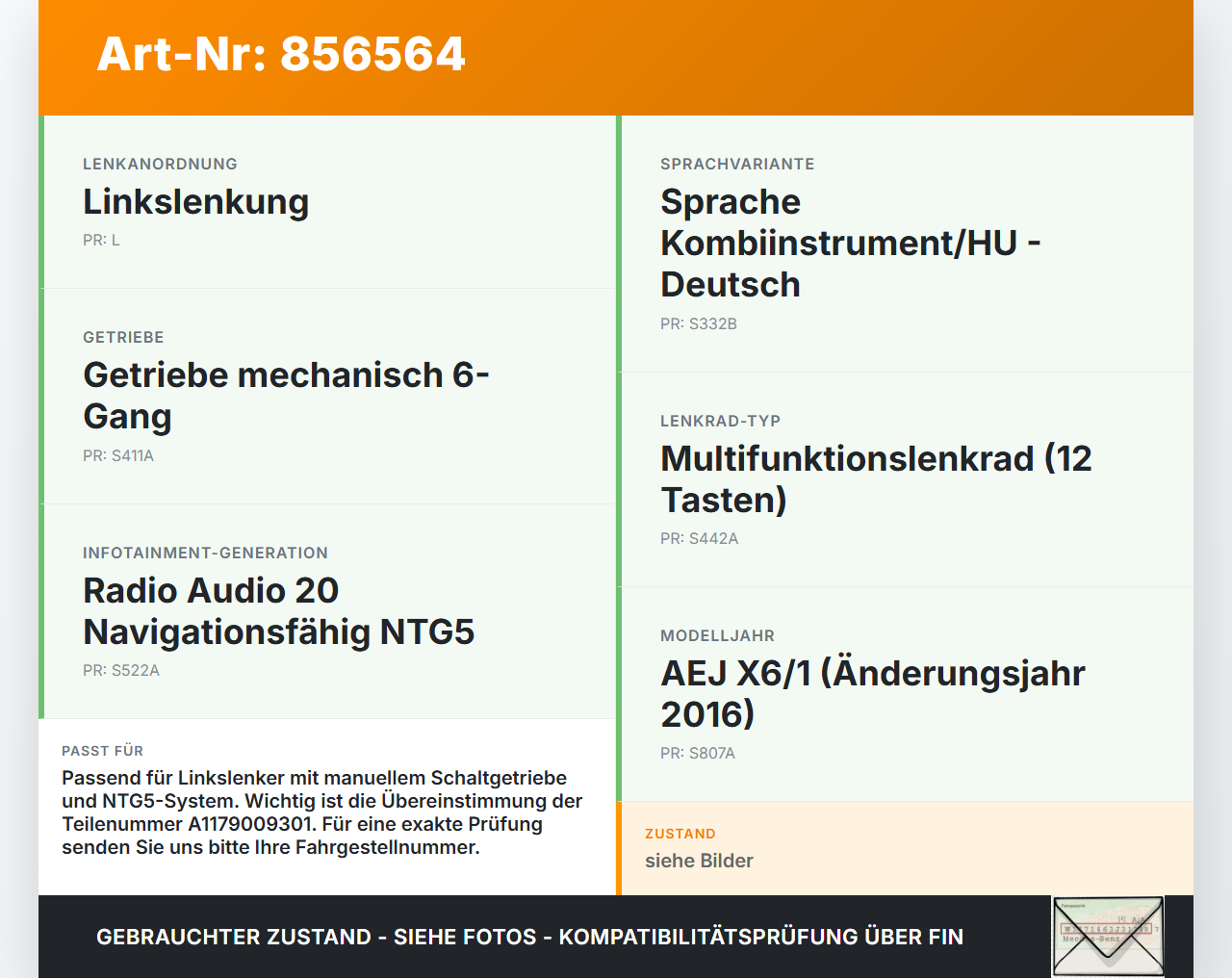Mercedes CLA 180 C117 13-19 1,6 90KW Kombiinstrument Tacho Mercedes CLA 180 C117 13-19 15.12.2016 A1179009301... Vorschau 3