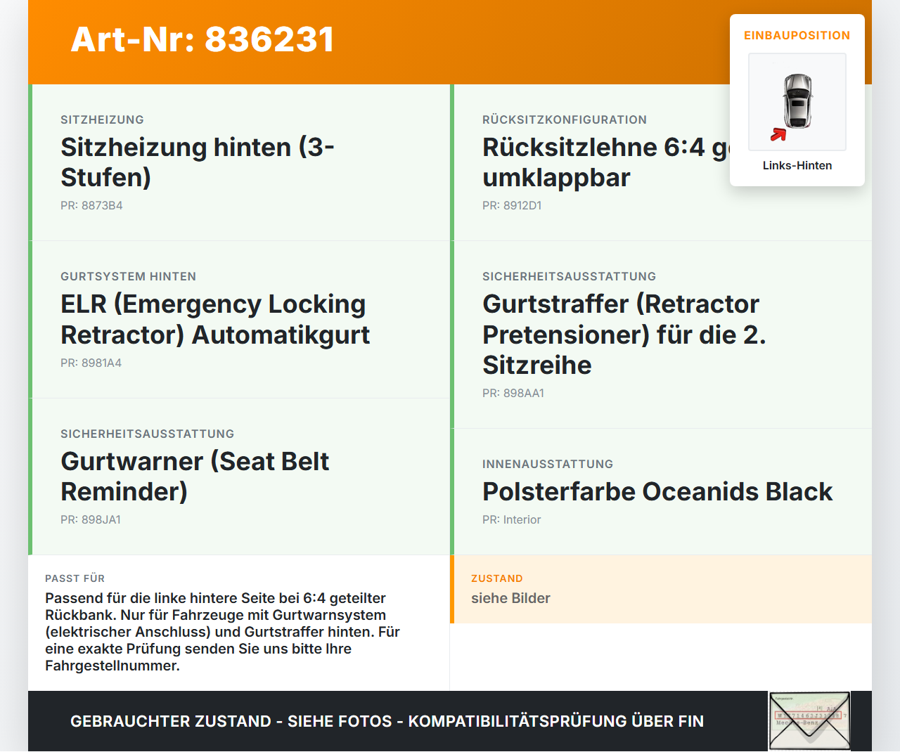 Hyundai Kona Hybr I OS 17-20 Gurtschloss Links Hinten Hyundai Kona Hybr I OS 17-20 26.06.2020 gebraucht Vorschau 3