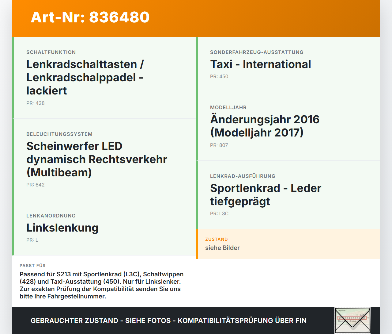 Mercedes S213 E220d 17-21 Schaltzentrum Mercedes S213 E220d 17-21 30.03.2017 A0994643302 LK10141092 gebraucht Vorschau 3