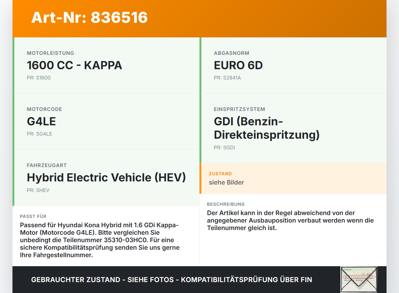 Hyundai Kona Hybr I OS 17-20 Hybrid GDi 1,6 77KW Einspritzdüse Einspritzventil Injektor 3 Hyundai Kona Hybr I OS... Vorschau 3