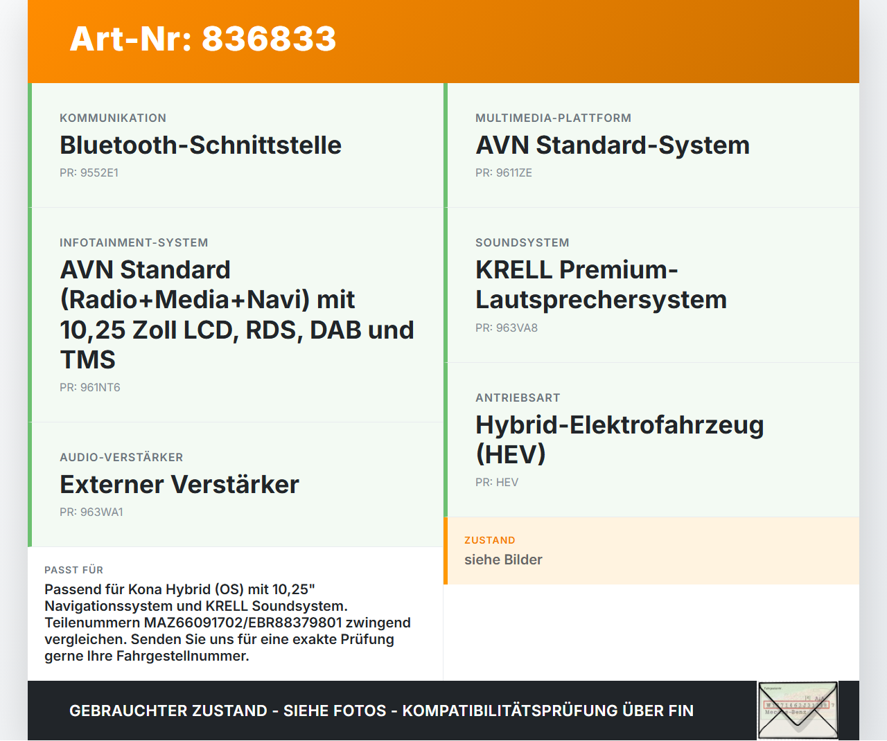 Hyundai Kona Hybr I OS 17-20 ECU Modul Platine für Display Navi Hyundai Kona Hybr I OS 17-20 26.06.2020 MAZ66091702... Vorschau 3