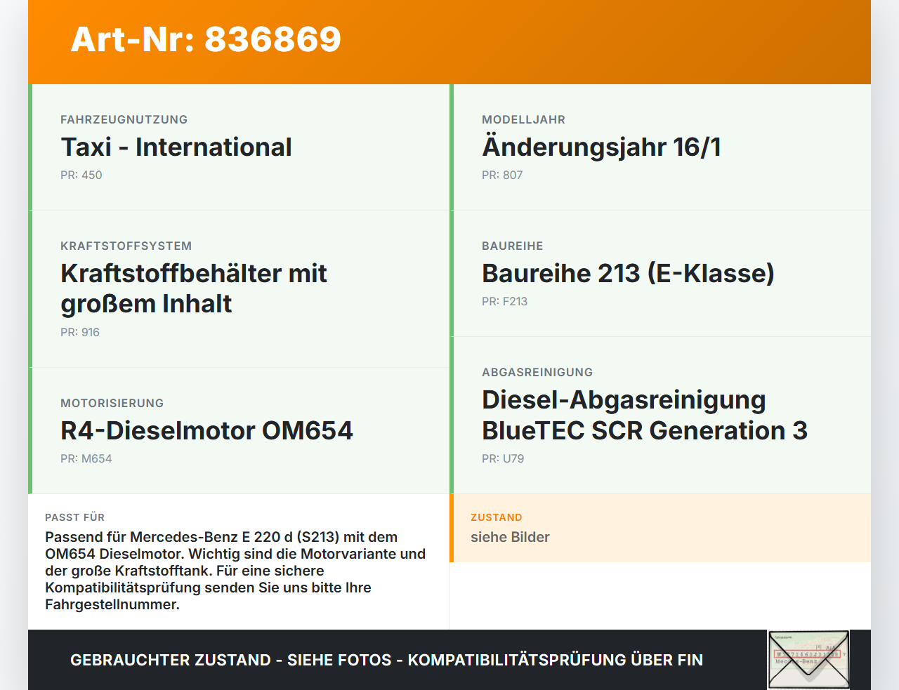 Mercedes S213 E220d 17-21 CDI 2,0 143KW Leitung Kraftstoffleitung Kraftstoffschlauch Mercedes S213 E220d 17-21... Vorschau 3