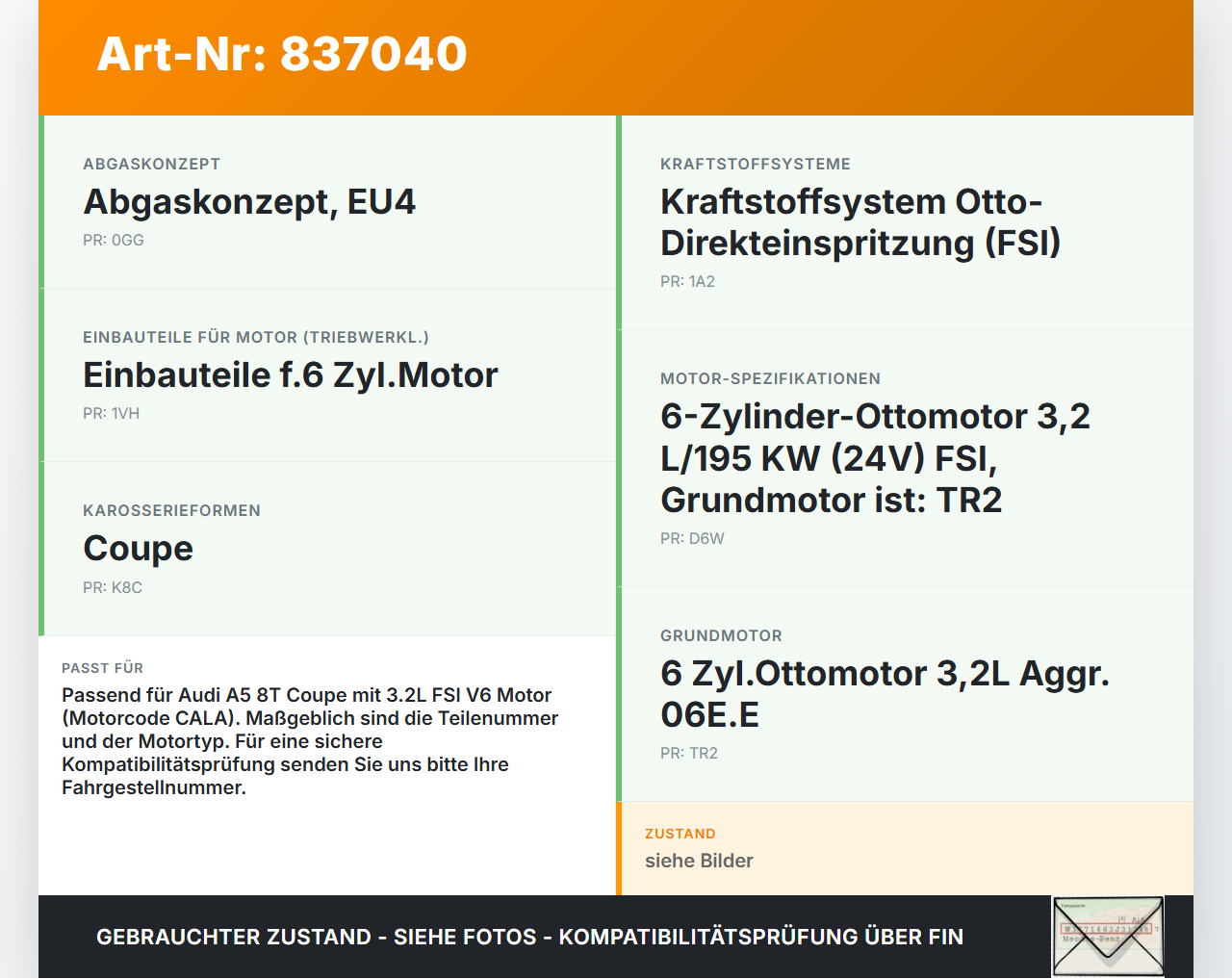 Audi A5 8T 07-12 Coupe Kabelbaum für Motor Injektoren Audi A5 8T 07-12 25.10.2007 06E971627G 06E971627H gebraucht Vorschau 3