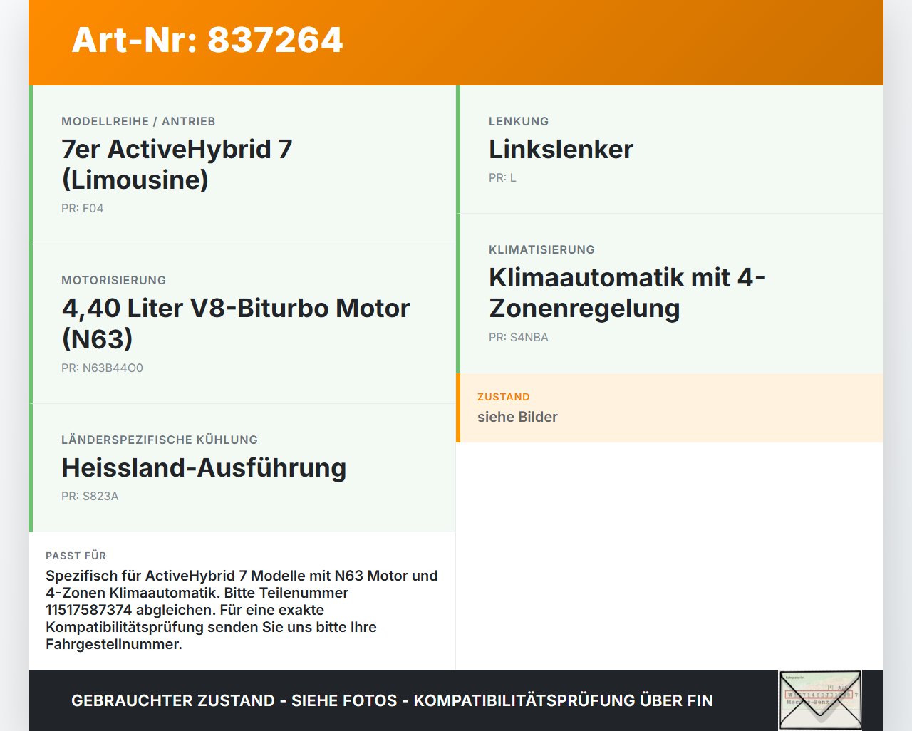 BMW F01 F04 7er AH7 08-12 Hybrid 4,4 330KW Umwelzpumpe Heizung Pumpe BMW F01 F04 7er AH7 08-12 01.06.2011 7587374... Vorschau 3