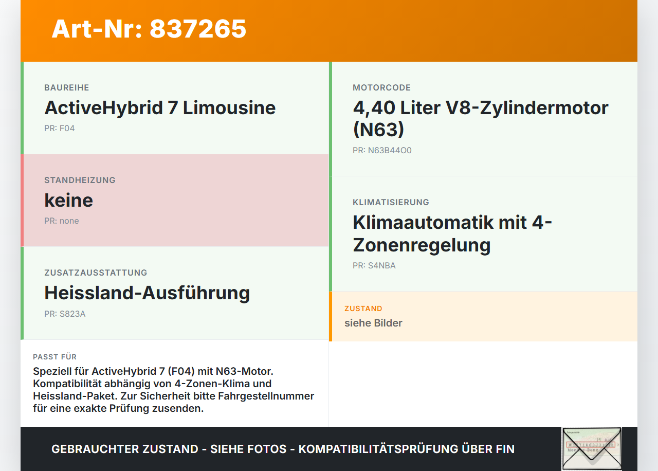 BMW F01 F04 7er AH7 08-12 Hybrid 4,4 330KW Zusatzkühlmittelpumpe Zusatzwasserpumpe BMW F01 F04 7er AH7 08-12... Vorschau 3