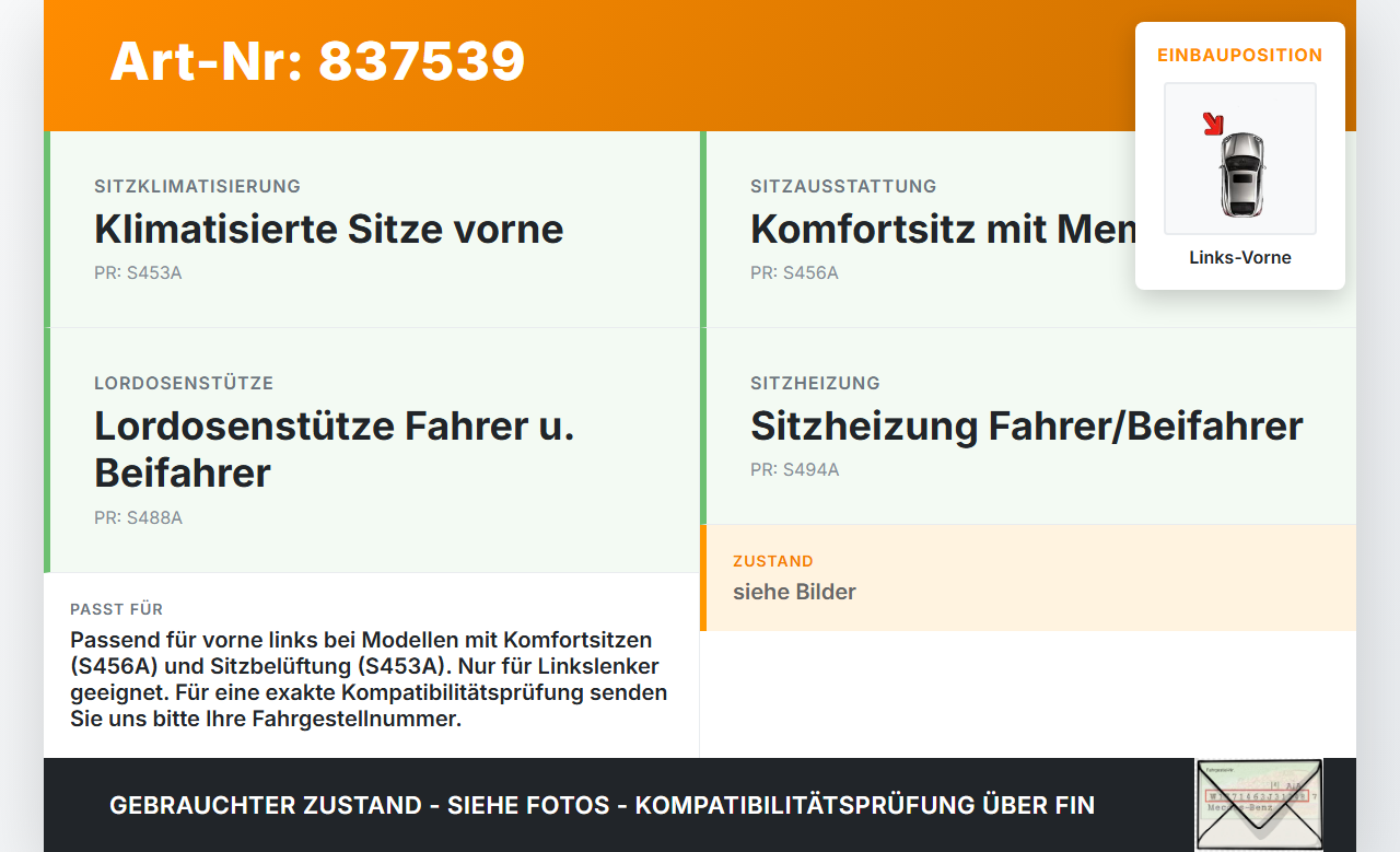 BMW F01 F04 7er AH7 08-12 Relais Stellmotor für Elektr. Sitzverstellung Links Vorne BMW F01 F04 7er AH7 08-12... Vorschau 3