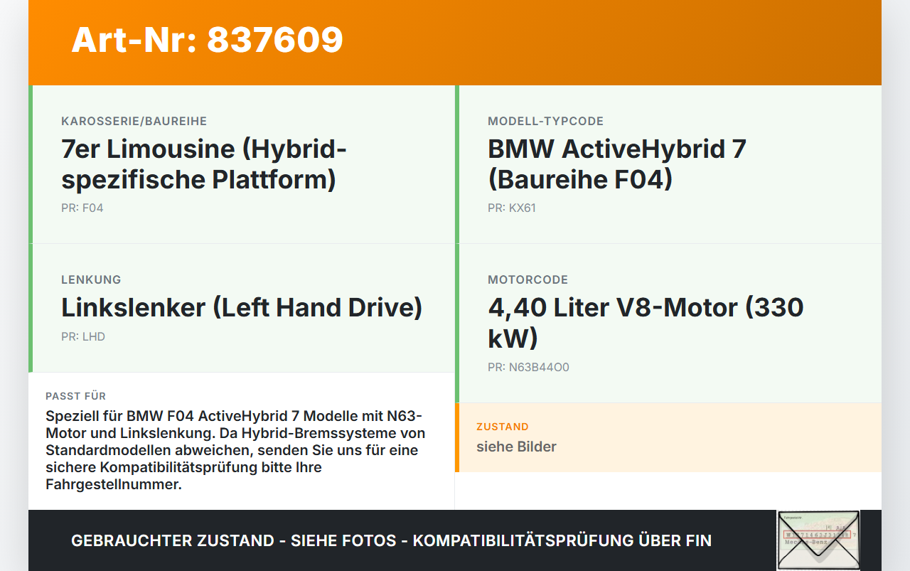 BMW F01 F04 7er AH7 08-12 Hybrid 4,4 330KW Bremskraftverstärker BMW F01 F04 7er AH7 08-12 01.06.2011 6790456... Vorschau 3
