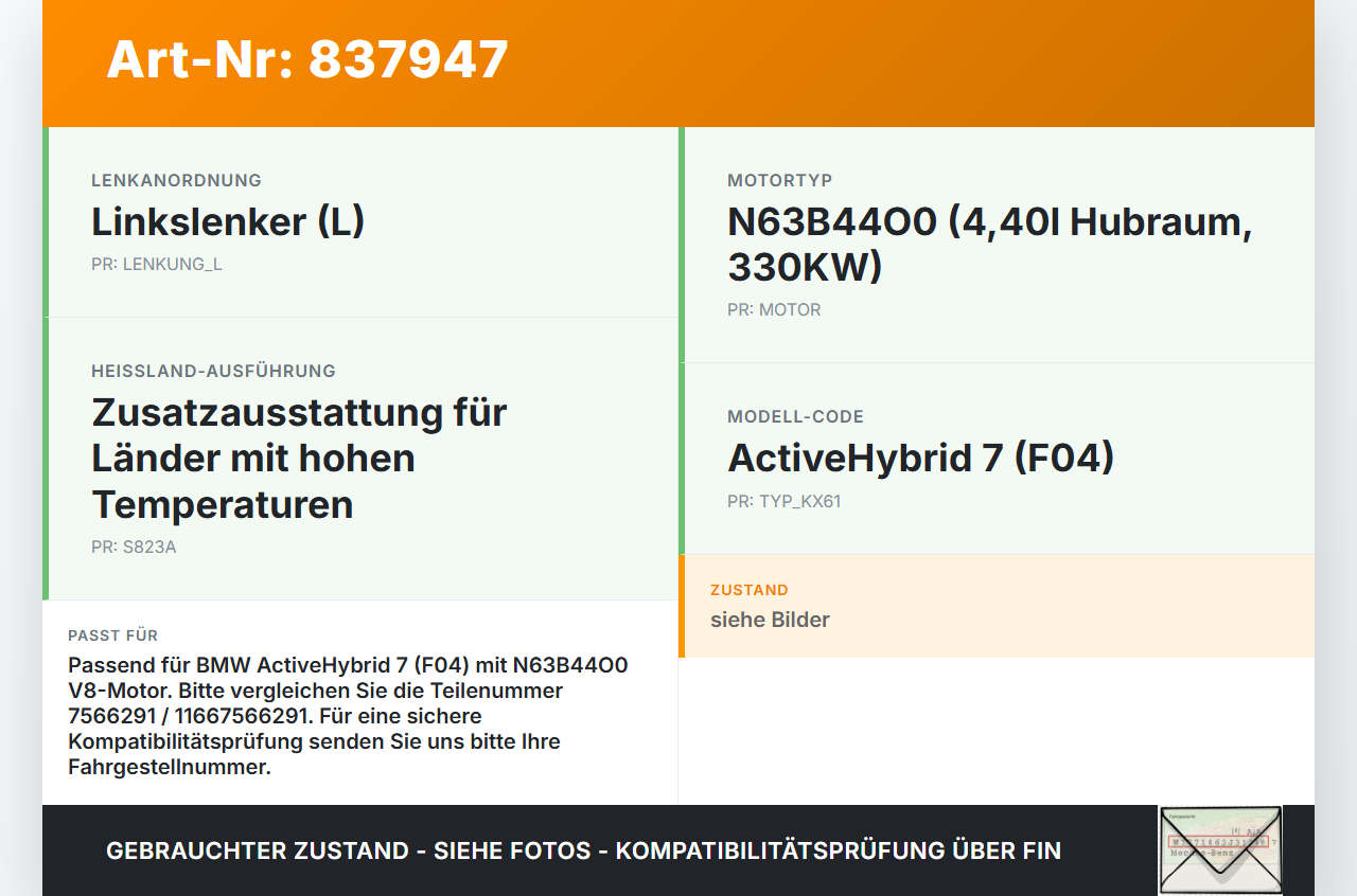 BMW F01 F04 7er AH7 08-12 Hybrid 4,4 330KW N63B44A Unterdruckpumpe Vakuumpumpe BMW F01 F04 7er AH7 08-12 01.06.2011... Vorschau 3