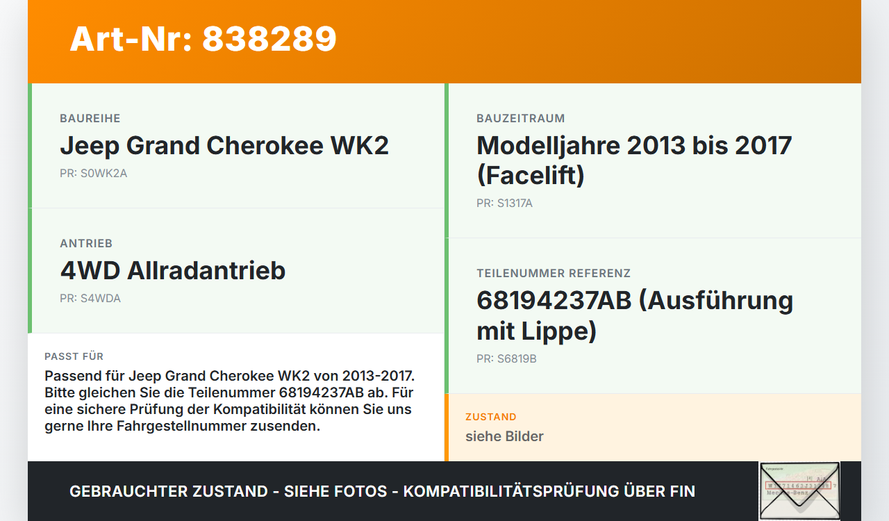 Jeep Grand Cherokee WK2 13-17 Wasserabweiser Wasserleitbleche für Haubenschloss mit Lippe Jeep Grand Cherokee WK2... Vorschau 3
