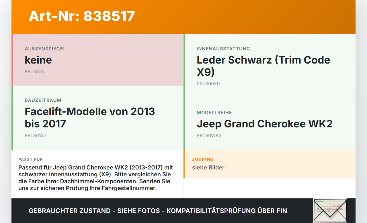Jeep Grand Cherokee WK2 13-17 Handgriffe Haltegriffe für den Himmel Jeep Grand Cherokee WK2 13-17 11.07.2014 gebraucht Vorschau 3