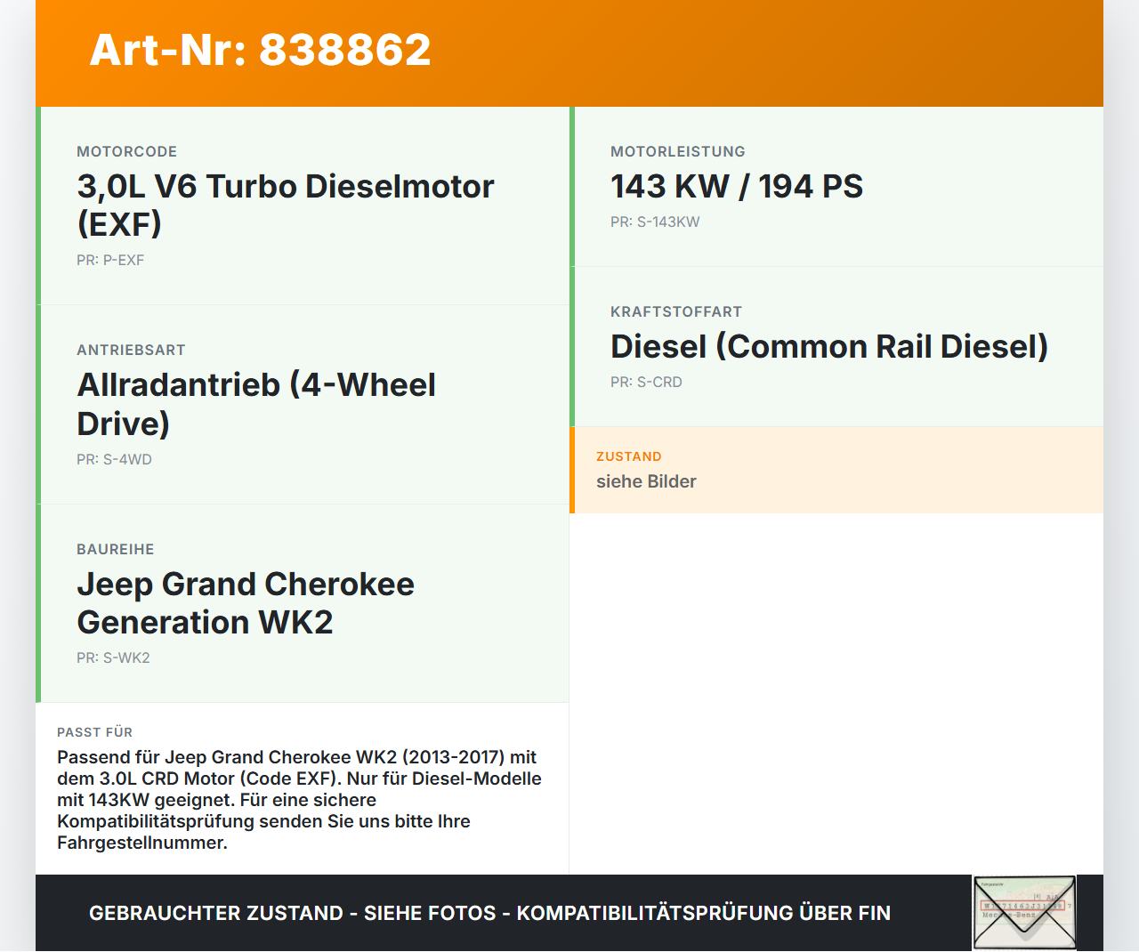 Jeep Grand Cherokee WK2 13-17 CRD 3,0 143KW EXF Ölstandssensor Sensor für Öl Ölsensor Jeep Grand Cherokee WK2 13-17... Vorschau 3