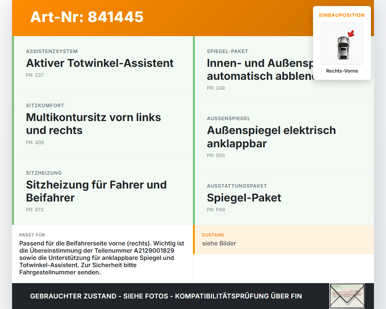 Mercedes S212 E350d 13-16 Steuergerät ECU Modul Türsteuergerät Rechts Vorne Mercedes S212 E350d 13-16 29.09.2015... Vorschau 3