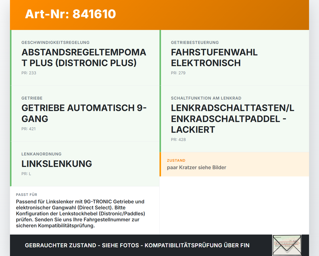 Mercedes S212 E350d 13-16 Schalter Gangwahlhebel Gangschaltung Lenkstockschalter Mercedes S212 E350d 13-16... Vorschau 3