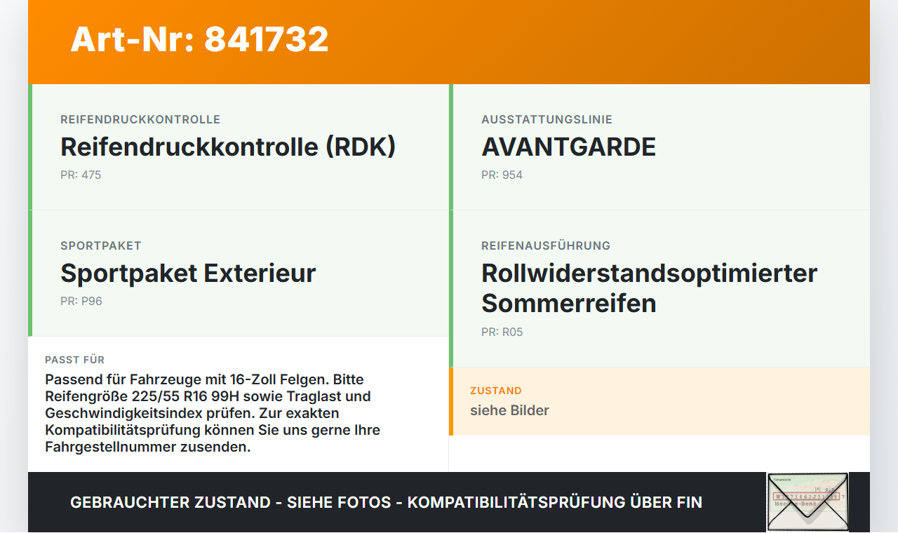 Mercedes S212 E350d 13-16 1x Reifen Sommerreifen Bridgestone 225/55R16 99H 6.3mm Mercedes S212 E350d 13-16... Vorschau 3