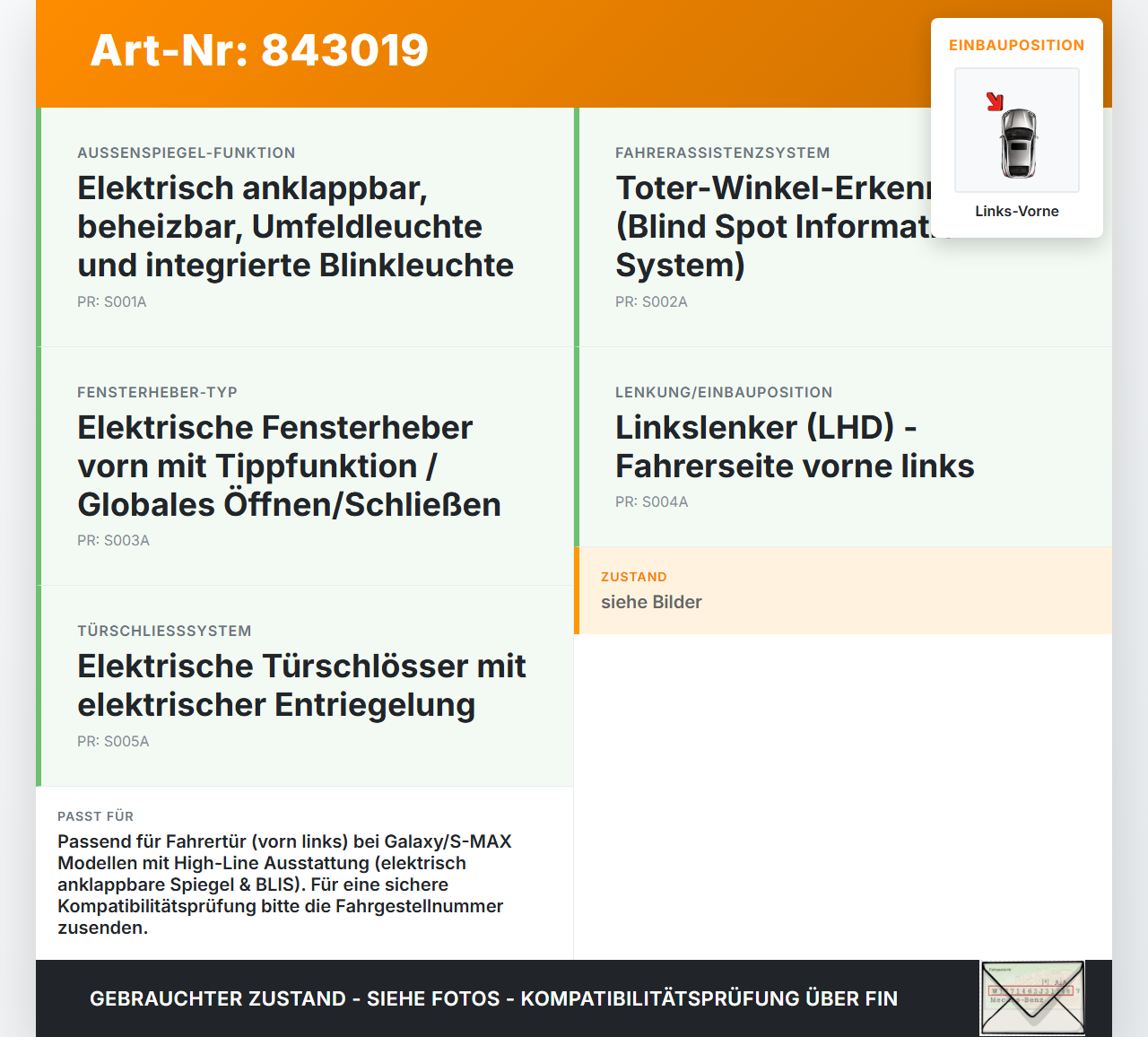 Galaxy III CK 15-19 Steuergerät ECU Modul DCU Max Fahrer Tür SG Links Vorne Galaxy III CK 15-19 25.01.18... Vorschau 3