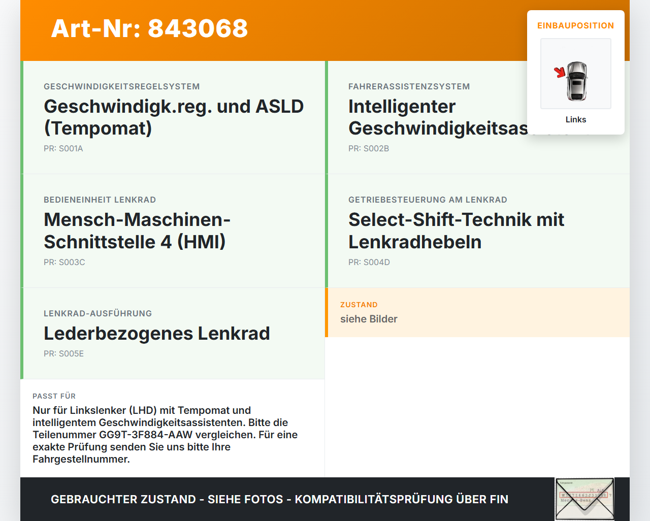 Galaxy III CK 15-19 Lenkradschalter Multifunktionstasten Schalter für Lenkrad Links Galaxy III CK 15-19 25.01.18... Vorschau 3