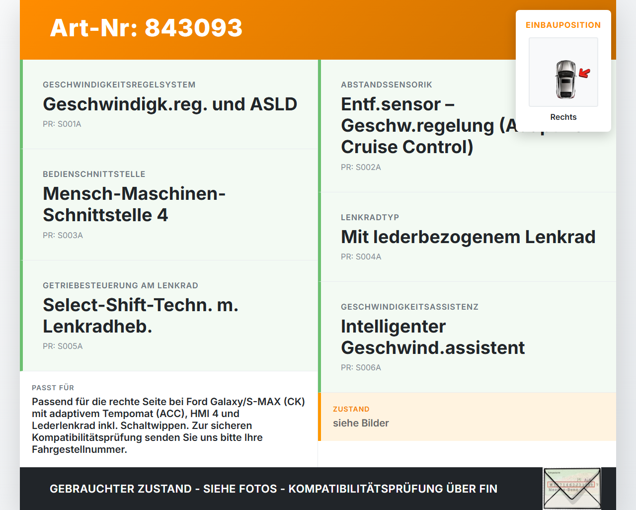 Galaxy III CK 15-19 Lenkradschalter Multifunktionstasten Schalter für Lenkrad Rechts Galaxy III CK 15-19 25.01.18... Vorschau 3