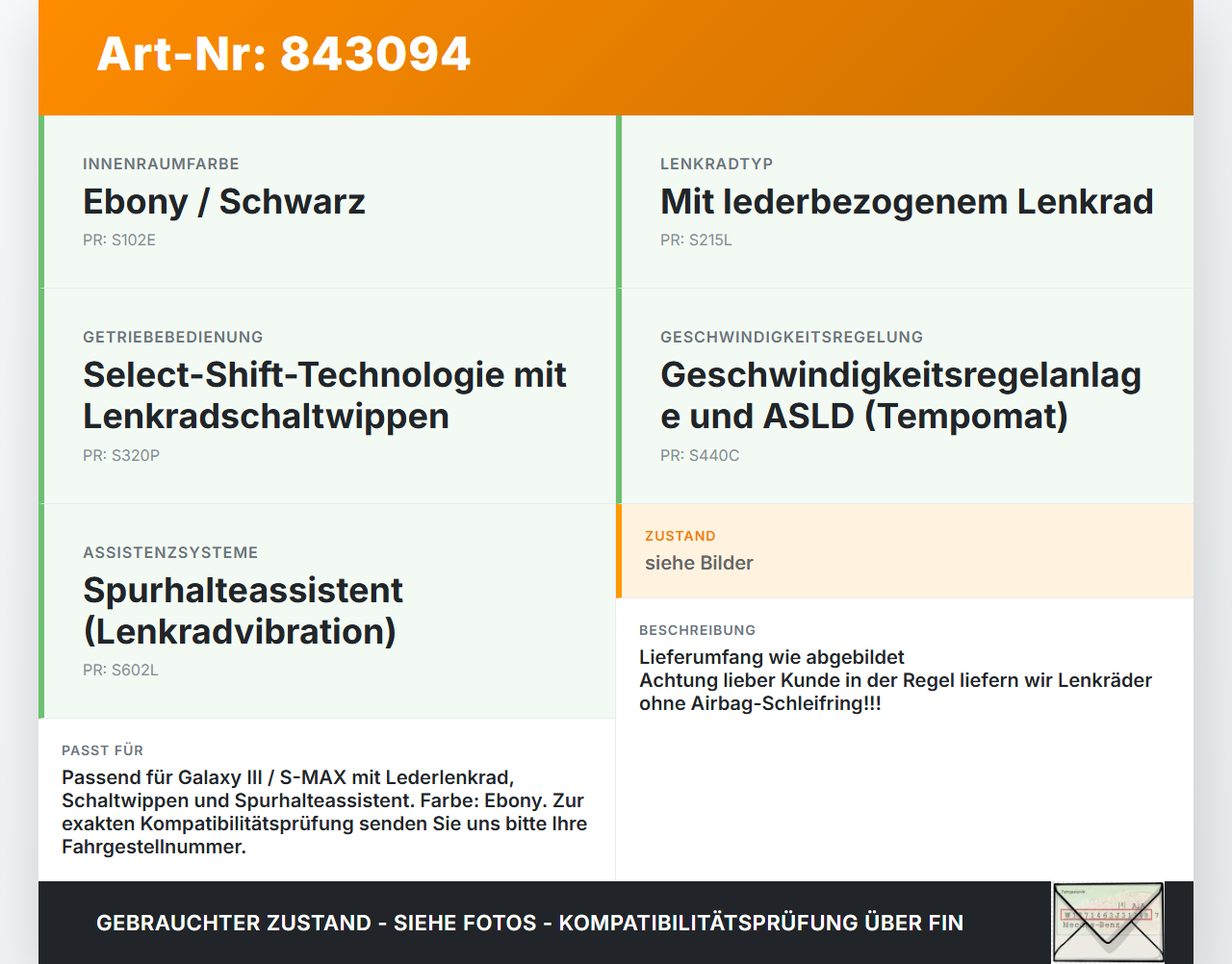 Galaxy III CK 15-19 Lenkrad Airbaglenkrad Galaxy III CK 15-19 25.01.18 GM23-R043B13-CC 310349899D52... Vorschau 3