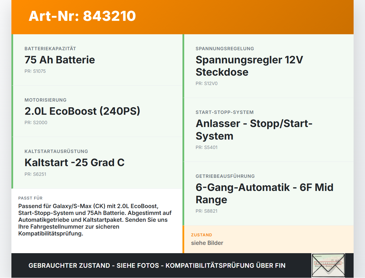 Galaxy III CK 15-19 Batteriestützpunkt Sicherung Galaxy III CK 15-19 25.01.18 GMA22202355 gebraucht Vorschau 3